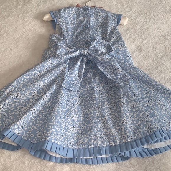 Polly Flinders Blue Floral Dress 18M Ties - Picture 11 of 13